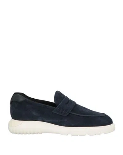 Hogan Man Loafers Navy Size 9.5 Leather In Blue