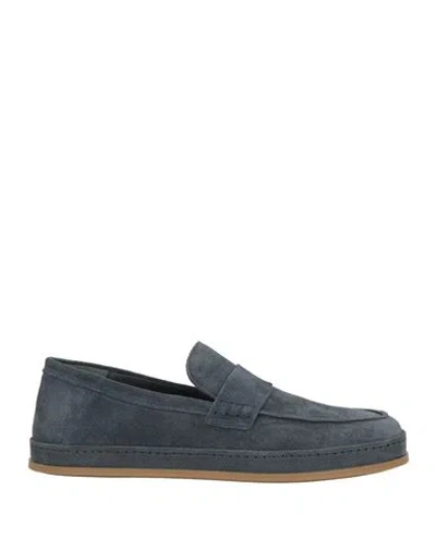 Hogan Man Loafers Slate Blue Size 8 Leather