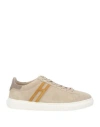 Hogan Man Sneakers Beige Size 12 Leather In Pattern
