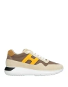 Hogan Man Sneakers Beige Size 13.5 Leather, Textile Fibers
