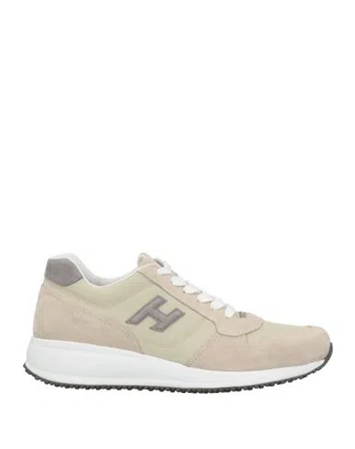 Hogan Man Sneakers Beige Size 7 Leather, Textile Fibers
