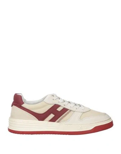 Hogan Man Sneakers Beige Size 9 Leather, Textile Fibers In Sand