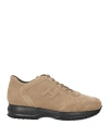 Hogan Man Sneakers Beige Size 9 Leather, Textile Fibers