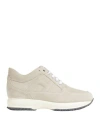 Hogan Man Sneakers Beige Size 9 Soft Leather In Beige