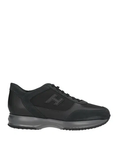 Hogan Man Sneakers Black Size 12.5 Leather, Textile Fibers