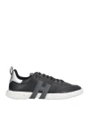 Hogan Side Logo-patch Low-top Sneakers In Black