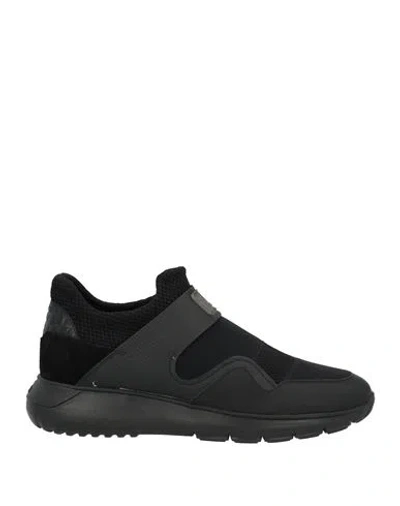 Hogan Man Sneakers Black Size 8 Leather, Textile Fibers
