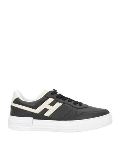 Hogan Man Sneakers Black Size 8.5 Leather In Blue