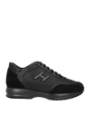 Hogan Man Sneakers Black Size 9 Leather In Black