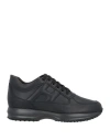 Hogan Interactive Model Sneakers With Rubber Sole And Premium Leather In Black
