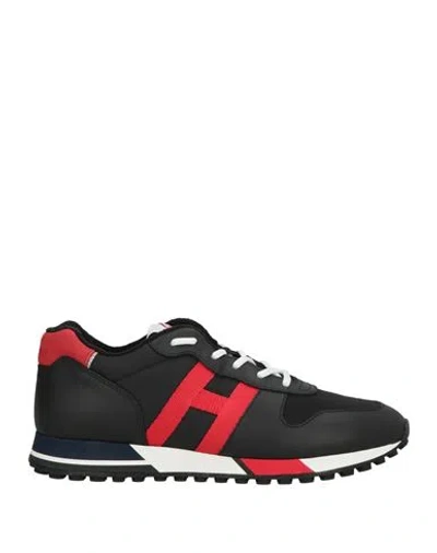 Hogan Man Sneakers Black Size 9 Leather, Textile Fibers