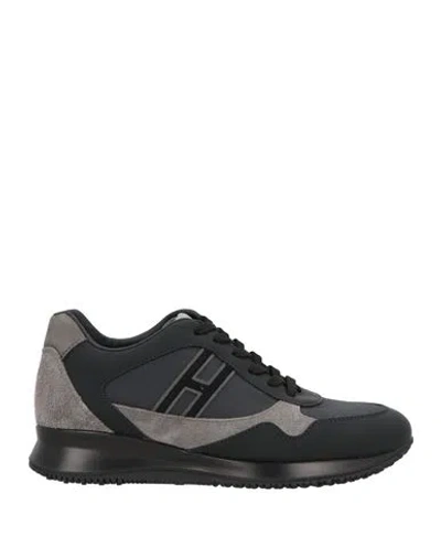 Hogan Man Sneakers Black Size 9 Leather, Textile Fibers