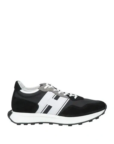 Hogan Man Sneakers Black Size 9 Leather, Textile Fibers