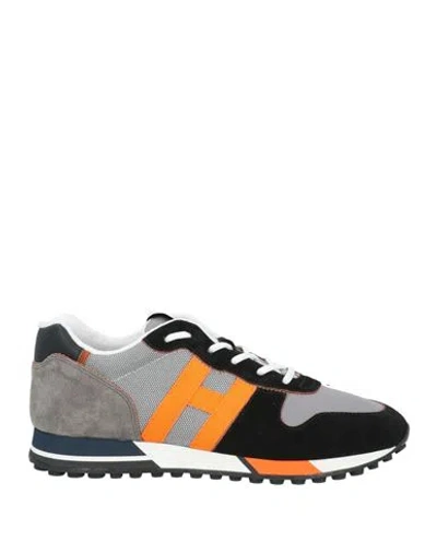 Hogan Man Sneakers Black Size 9 Leather, Textile Fibers