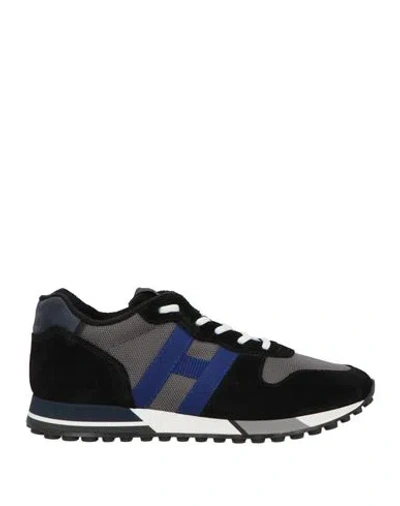 Hogan Man Sneakers Black Size 8 Leather, Textile Fibers