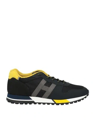 Hogan Man Sneakers Black Size 8 Leather, Textile Fibers