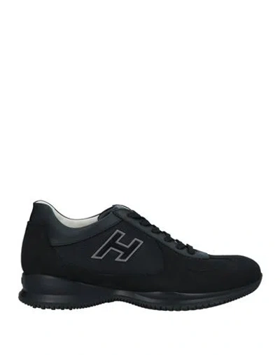 Hogan Man Sneakers Black Size 9 Textile Fibers, Soft Leather