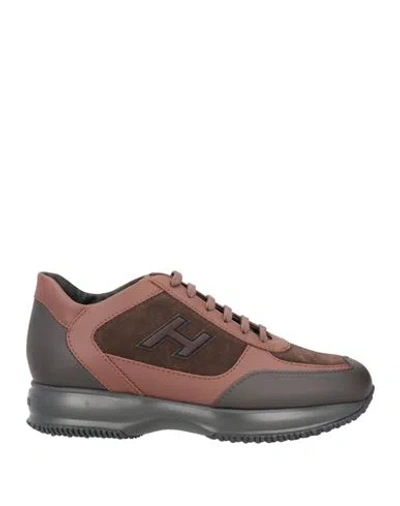 Hogan Man Sneakers Brown Size 9 Leather