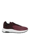 Hogan Man Sneakers Burgundy Size 8.5 Leather In Red