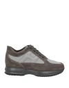Hogan Man Sneakers Charcoal Size 8 Leather, Textile Fibers In Gray