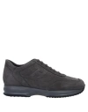 Hogan Man Sneakers Charcoal Size 9 Soft Leather In Black