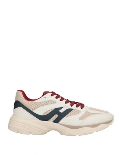 Hogan Man Sneakers Cream Size 9 Leather, Textile Fibers In White