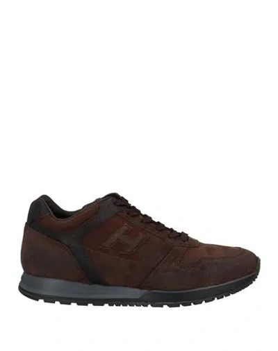 Hogan Man Sneakers Dark Brown Size 9.5 Soft Leather