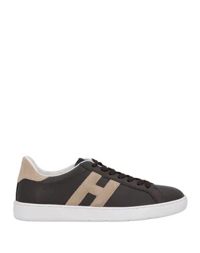 Hogan Man Sneakers Dark Brown Size 8.5 Leather