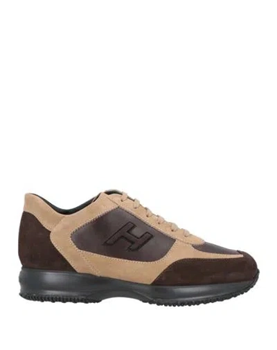 Hogan Man Sneakers Dark Brown Size 9 Leather