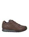 Hogan Man Sneakers Dark Brown Size 9 Soft Leather In Brown