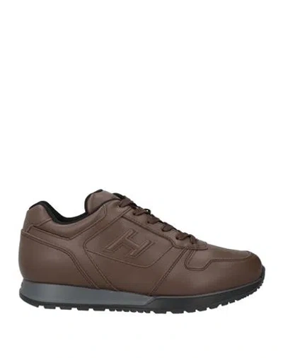 Hogan Man Sneakers Dark Brown Size 9 Soft Leather