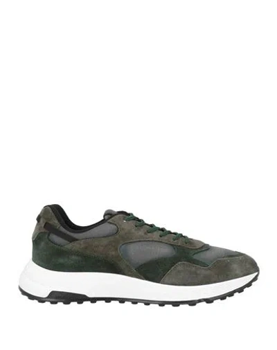 Hogan Man Sneakers Dark Green Size 7 Leather, Textile Fibers