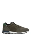 Hogan Man Sneakers Dark Green Size 8 Soft Leather, Textile Fibers In Green