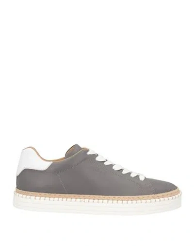 Hogan Man Sneakers Dove Grey Size 9 Leather