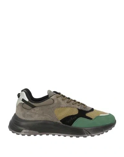 Hogan Man Sneakers Green Size 7 Leather, Textile Fibers