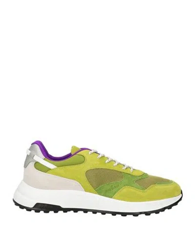 Hogan Man Sneakers Green Size 8.5 Leather, Textile Fibers