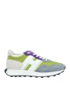 Hogan Man Sneakers Green Size 6.5 Leather, Textile Fibers