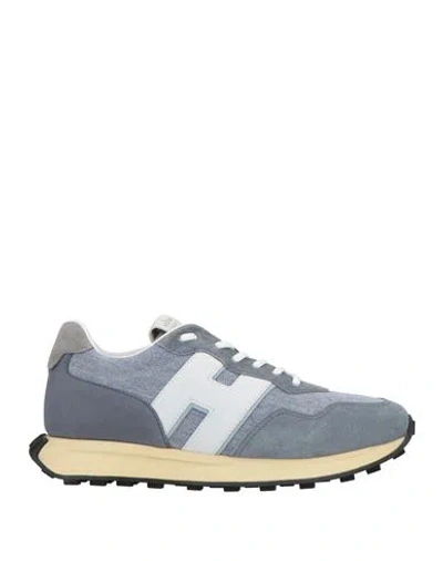 Hogan Man Sneakers Grey Size 7 Leather, Textile Fibers