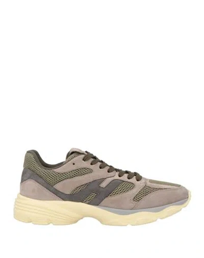 Hogan Man Sneakers Grey Size 7.5 Leather, Textile Fibers