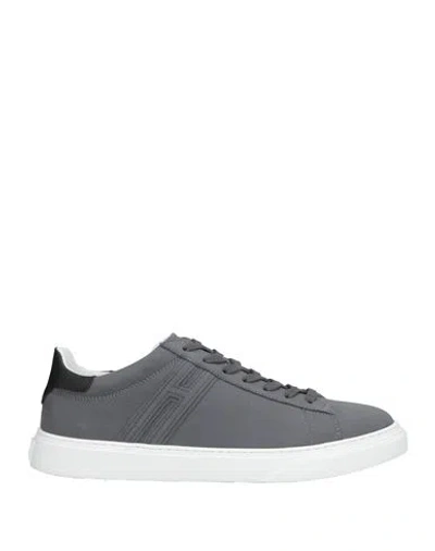Hogan Man Sneakers Grey Size 9 Leather In Gray