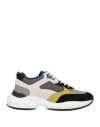 Hogan Man Sneakers Grey Size 9 Leather, Textile Fibers In Grey