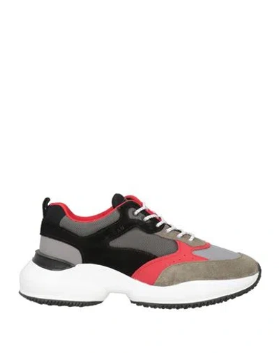Hogan Man Sneakers Grey Size 9 Leather, Textile Fibers