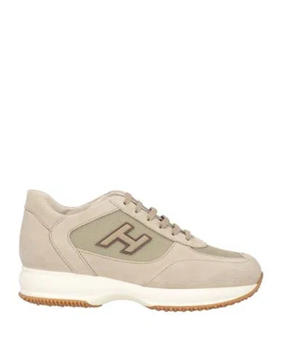 Hogan Man Sneakers Grey Size 9 Leather, Textile Fibers