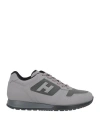 Hogan Man Sneakers Grey Size 9 Leather, Textile Fibers