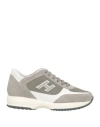 Hogan Man Sneakers Grey Size 8.5 Textile Fibers, Leather