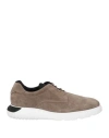 Hogan Man Sneakers Khaki Size 14 Soft Leather In Beige