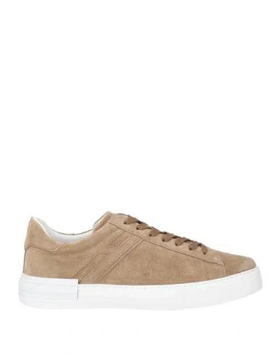 Hogan Man Sneakers Khaki Size 9 Leather In Brown