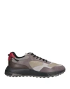 Hogan Man Sneakers Khaki Size 7.5 Leather, Textile Fibers In Beige