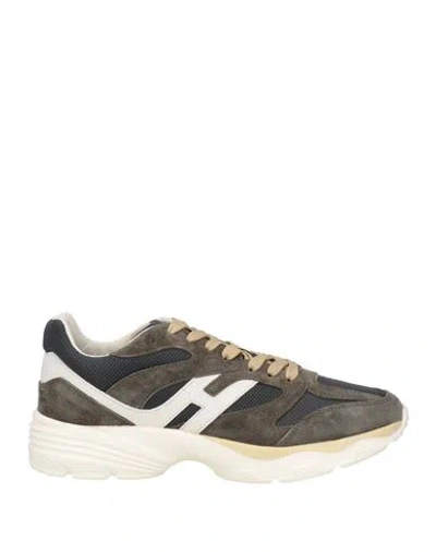 Hogan Man Sneakers Lead Size 8 Leather In Grey