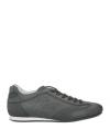 Hogan Man Sneakers Lead Size 9 Leather In Grey